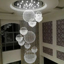 GobekUsa Crystal Ball LED Chandelier: Modern Industrial Pendant Light for Living Room