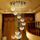 GobekUsa Crystal Ball LED Chandelier: Modern Industrial Pendant Light for Living Room