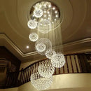 GobekUsa Crystal Ball LED Chandelier: Modern Industrial Pendant Light for Living Room