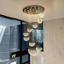 GobekUsa Crystal Ball LED Chandelier: Modern Industrial Pendant Light for Living Room