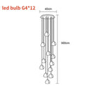 GobekUsa Crystal Ball Nordic LED Chandelier - Modern Staircase Decorative Lighting