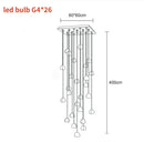 GobekUsa Crystal Ball Nordic LED Chandelier - Modern Staircase Decorative Lighting