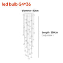GobekUsa Crystal Ball Nordic LED Chandelier - Modern Staircase Decorative Lighting