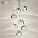 GobekUsa Crystal Ball Nordic LED Chandelier - Modern Staircase Decorative Lighting