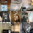 GobekUsa Crystal Ball Nordic LED Chandelier - Modern Staircase Decorative Lighting