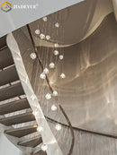 GobekUsa Crystal Ball Nordic LED Chandelier - Modern Staircase Decorative Lighting