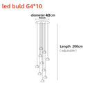 GobekUsa Crystal Ball Nordic LED Chandelier - Modern Staircase Decorative Lighting
