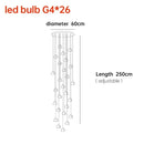 GobekUsa Crystal Ball Nordic LED Chandelier - Modern Staircase Decorative Lighting