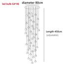 GobekUsa Crystal Ball Nordic LED Chandelier - Modern Staircase Decorative Lighting