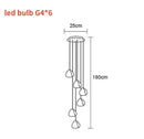 GobekUsa Crystal Ball Nordic LED Chandelier - Modern Staircase Decorative Lighting