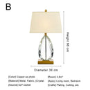 GobekUsa Crystal Bedside Lamp: Modern Nordic Design, Fabric Lampshade for Living Room & Bedroom