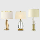 GobekUsa Crystal Bedside Lamp: Modern Nordic Design, Fabric Lampshade for Living Room & Bedroom