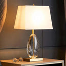 GobekUsa Crystal Bedside Lamp: Modern Nordic Design, Fabric Lampshade for Living Room & Bedroom