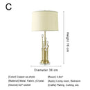 GobekUsa Crystal Bedside Lamp: Modern Nordic Design, Fabric Lampshade for Living Room & Bedroom