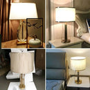GobekUsa Crystal Bedside Lamp: Modern Nordic Design, Fabric Lampshade for Living Room & Bedroom