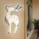 GobekUsa Modern Crystal Block Elk Wall Sconce with White LED Flush Lighting in Warm/White Light