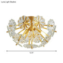 GobekUsa Modern Crystal Bouquet Semi Flush Mount Ceiling Lamp - Gold, 3/5 Lights - Bedroom Lighting