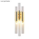 GobekUsa Modern Crystal Brass Flute Wall Mount Sconce Light Fixture for Living Room - 3 Lights