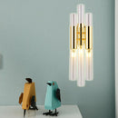 GobekUsa Modern Crystal Brass Flute Wall Mount Sconce Light Fixture for Living Room - 3 Lights