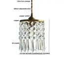 GobekUsa Crystal Brass LED Pendant Light: Modern Nordic Style, Adjustable Wire, E14 Fixture