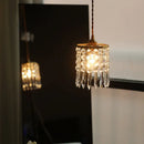 GobekUsa Crystal Brass LED Pendant Light: Modern Nordic Style, Adjustable Wire, E14 Fixture