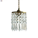 GobekUsa Crystal Brass LED Pendant Light: Modern Nordic Style, Adjustable Wire, E14 Fixture