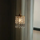 GobekUsa Crystal Brass LED Pendant Light: Modern Nordic Style, Adjustable Wire, E14 Fixture