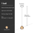 GobekUsa Crystal Bubble Ball Pendant Light for Home Decor and Hospitality Spaces