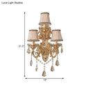 GobekUsa Modern Crystal Candelabra Wall Mount Light with 3 Gold Lights - Living Room Sconce