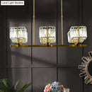 GobekUsa Modern Crystal Chandelier with 6 Gold Heads - Island Light Fixture