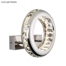 GobekUsa Modern LED Wall Sconce Light Fixture with Stainless Steel Shade - Nickel Circle Mount, Warm/White Light
