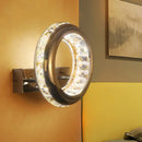 GobekUsa Modern LED Wall Sconce Light Fixture with Stainless Steel Shade - Nickel Circle Mount, Warm/White Light