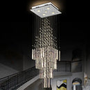GobekUsa Crystal Column Chandelier: Modern Living Room Lighting