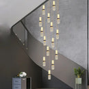 GobekUsa Crystal Columnar Chandelier Stair Light for Home, Restaurant, Bar, and Villa