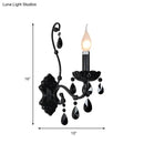 GobekUsa Modern Crystal Sconce in Polished Black: 1/2-Light Cone Wall Mount with Optional Shade for Living Room