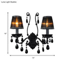 GobekUsa Modern Crystal Sconce in Polished Black: 1/2-Light Cone Wall Mount with Optional Shade for Living Room