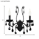 GobekUsa Modern Crystal Sconce in Polished Black: 1/2-Light Cone Wall Mount with Optional Shade for Living Room