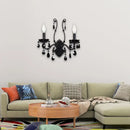 GobekUsa Modern Crystal Sconce in Polished Black: 1/2-Light Cone Wall Mount with Optional Shade for Living Room
