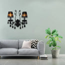 GobekUsa Modern Crystal Sconce in Polished Black: 1/2-Light Cone Wall Mount with Optional Shade for Living Room