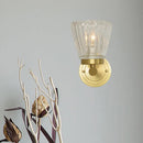 GobekUsa Modern Crystal Cone Wall Sconce - Brass 1-Light Fixture for Bedside