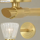 GobekUsa Modern Crystal Cone Wall Sconce - Brass 1-Light Fixture for Bedside