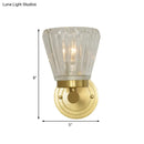 GobekUsa Modern Crystal Cone Wall Sconce - Brass 1-Light Fixture for Bedside