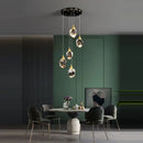 GobekUsa Crystal Copper Black LED Chandelier for Dinning Room