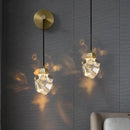 GobekUsa Crystal Copper LED Wall Lamp for Bedroom and Stairs
