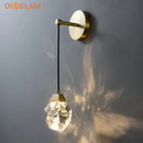 GobekUsa Crystal Copper LED Wall Lamp for Bedroom and Stairs