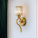 GobekUsa Modern Crystal Cylinder Wall Sconce with Brass Mount
