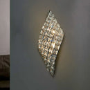 GobekUsa Clear Cut Crystal Sconce with Twisted Leaf Design and 4 Bulbs - Minimalistic Wall Mounted Lamp for Corners