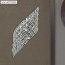 GobekUsa Clear Cut Crystal Sconce with Twisted Leaf Design and 4 Bulbs - Minimalistic Wall Mounted Lamp for Corners