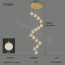GobekUsa Double Story LED Ring Chandelier - Modern Nordic Style Living Room Lighting