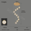 GobekUsa Double Story LED Ring Chandelier - Modern Nordic Style Living Room Lighting